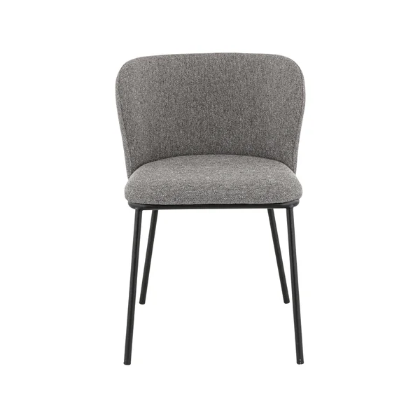 Chaises de restaurant en tissu gris Miranda (lot de 2)