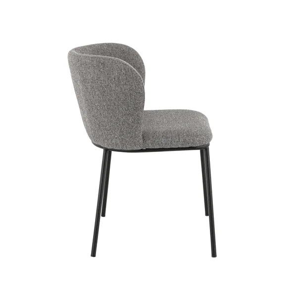 Chaises de restaurant en tissu gris Miranda (lot de 2)