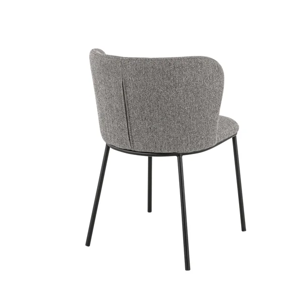 Chaises de restaurant en tissu gris Miranda (lot de 2)