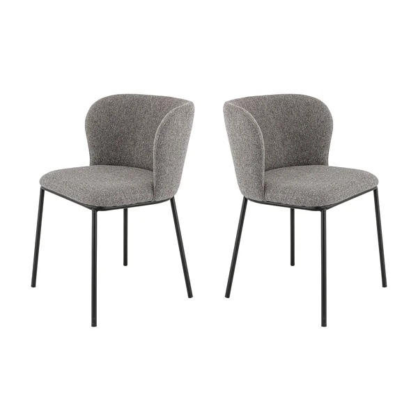 Chaises de restaurant en tissu gris Miranda (lot de 2)