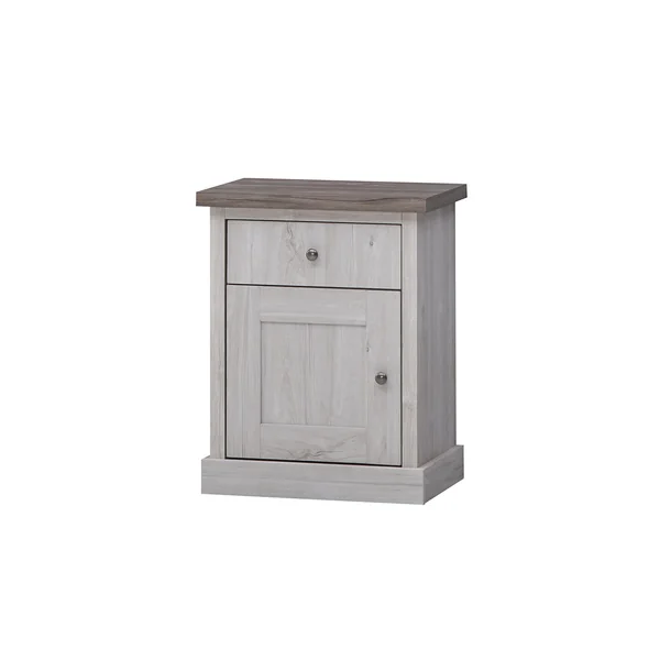 Chambre adulte contemporaine chêne blanc/marron Maxime