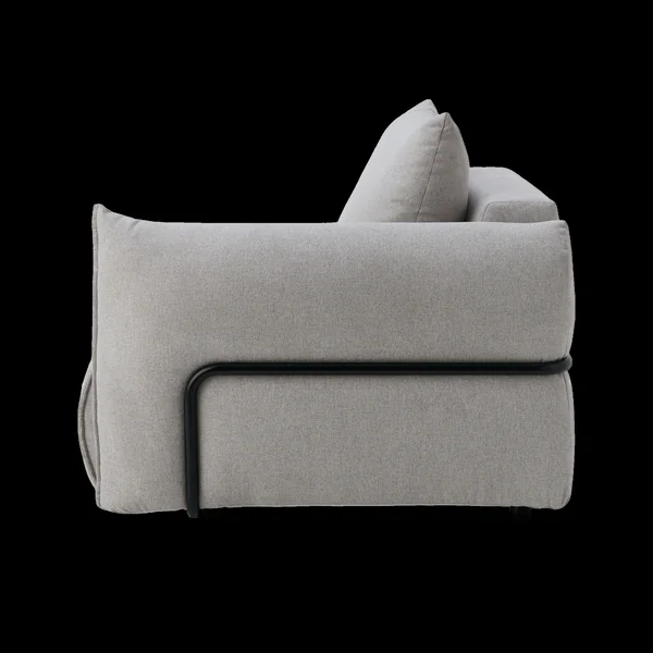 Chauffeuse avec accoudoir pour canapé modulable tissu Solal - Gris - Droite