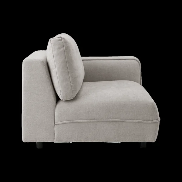 Chauffeuse avec accoudoir pour canapé modulable tissu Solenn - Galet - Canapé angle droit