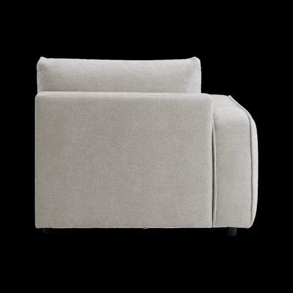 Chauffeuse avec accoudoir pour canapé modulable tissu Solenn - Galet - Canapé angle gauche
