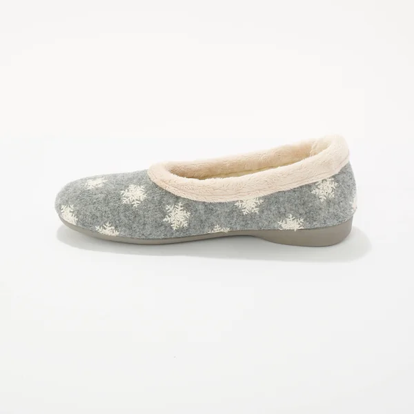 Chaussons forme ballerines, gris