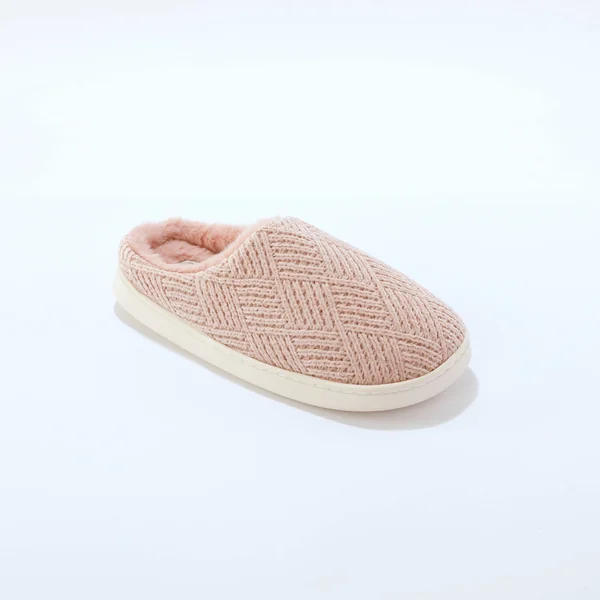 Chaussons forme mule fourrés, rose