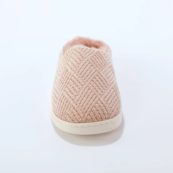 Chaussons forme mule fourrés, rose