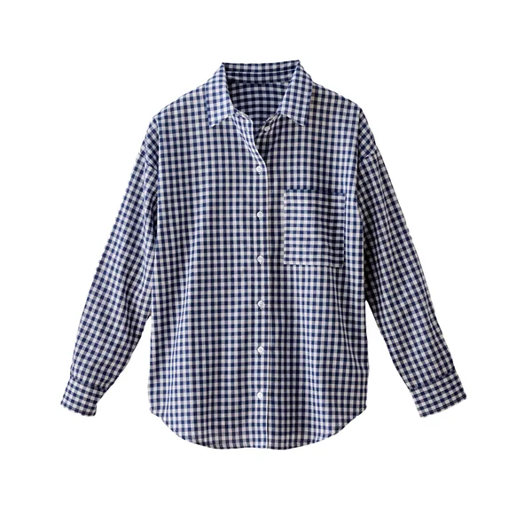 Chemise à carreaux vichy bicolore, marine / blanc