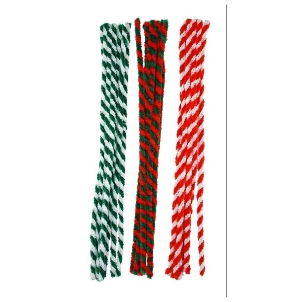 CHENILLES BICOLORES COULEURS DE NOEL X24 PIECES