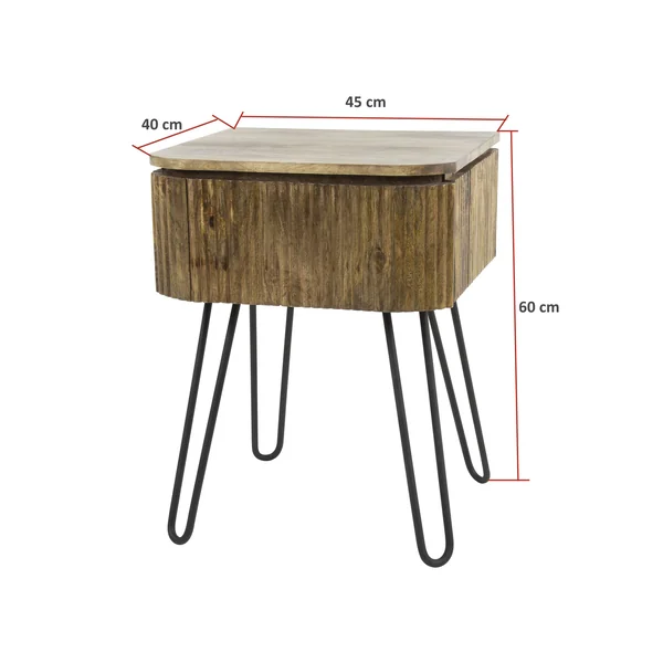 Chevet style industriel en bois de manguier massif Horizon