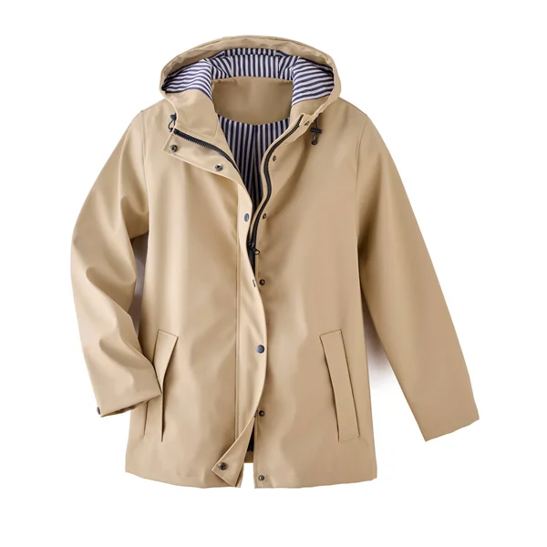 Ciré déperlant à capuche, beige
