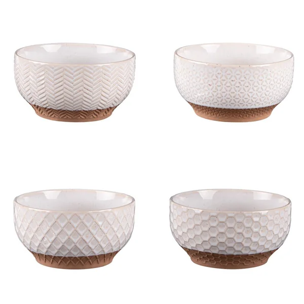 Coffret de 4 coupelles Jaspe coloris beige en grès - Ø 12 cm