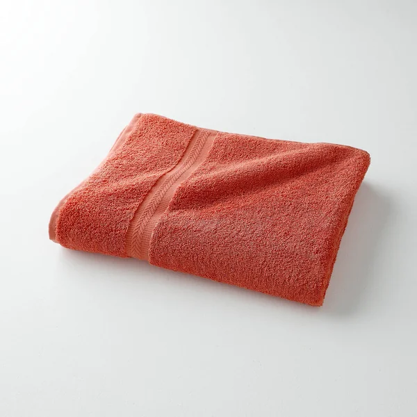 Collection serviettes de bain unies 420 g/m2 confort moelleux, tomette