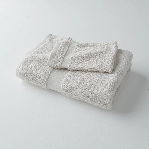 Collection serviettes de bain unies 640g/m2 confort prestige, ivoire