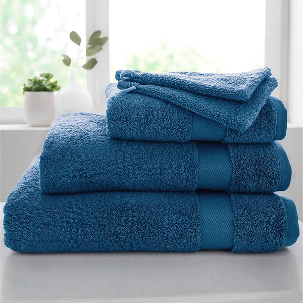 Collection serviettes de bain unies coton modal 500 g/m², bleu canard