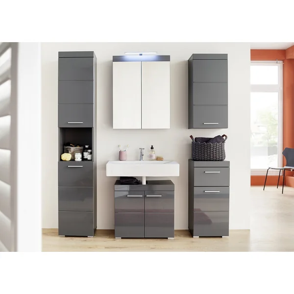 Colonne de salle de bains moderne grise 37 cm Andora
