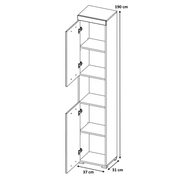 Colonne de salle de bains moderne grise 37 cm Andora