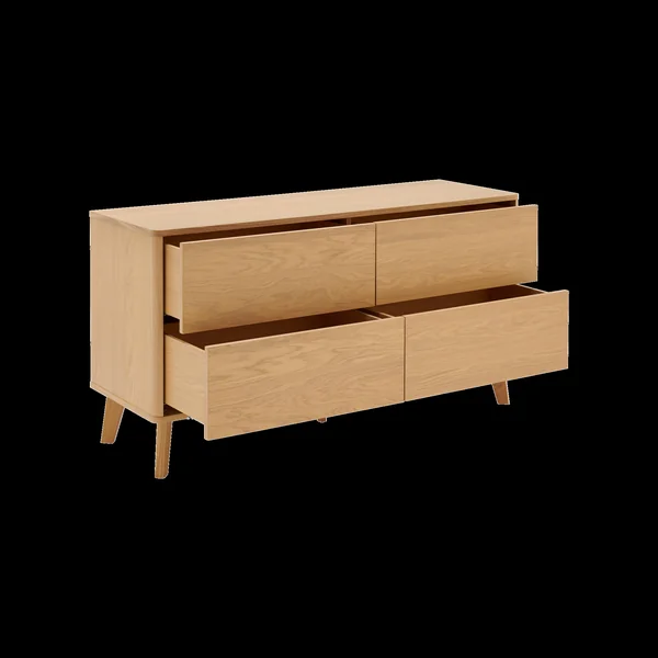 Commode 4 tiroirs bois Atia