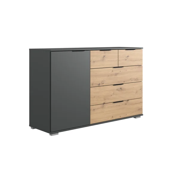Commode adulte moderne 1 porte/5 tiroirs Ghislain