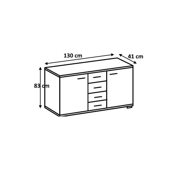 Commode contemporaine 130 cm Omalay | Matelpro