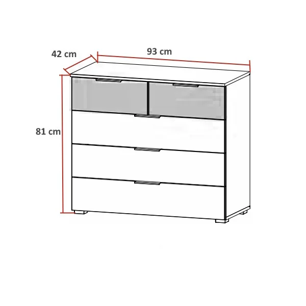 Commode contemporaine 5 tiroirs Julietta