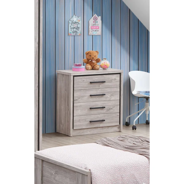 Commode contemporaine 80 cm chêne gris Oliviera