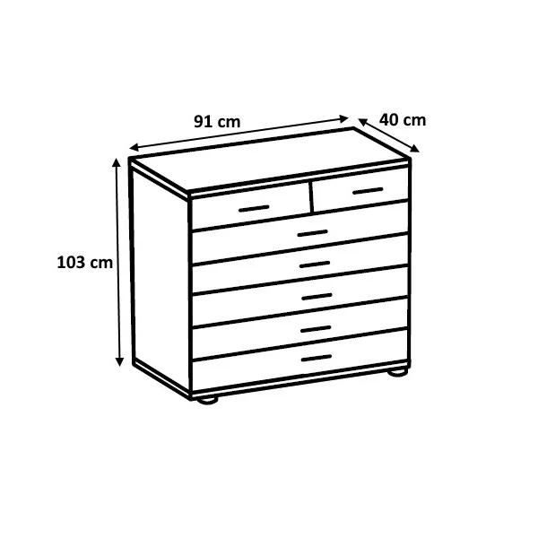 Commode industrielle chêne/anthracite Katarina
