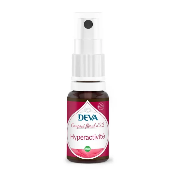 Complément alimentaire composé floral hyperactivité émotionnelle bio Deva - spray 15 ml