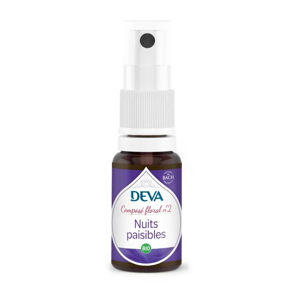 Complément alimentaire composé floral nuits paisibles bio Deva - spray 15 ml