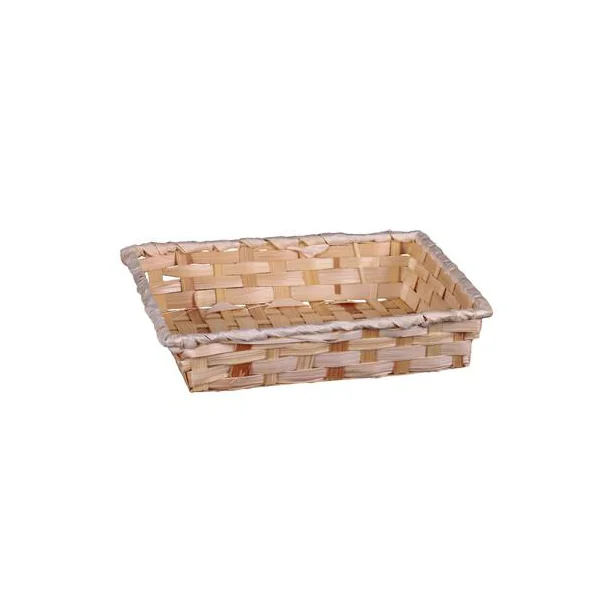 Corbeille Rihana rectangulaire en bambou naturel Cav Service - 24 x 18 x 5 cm