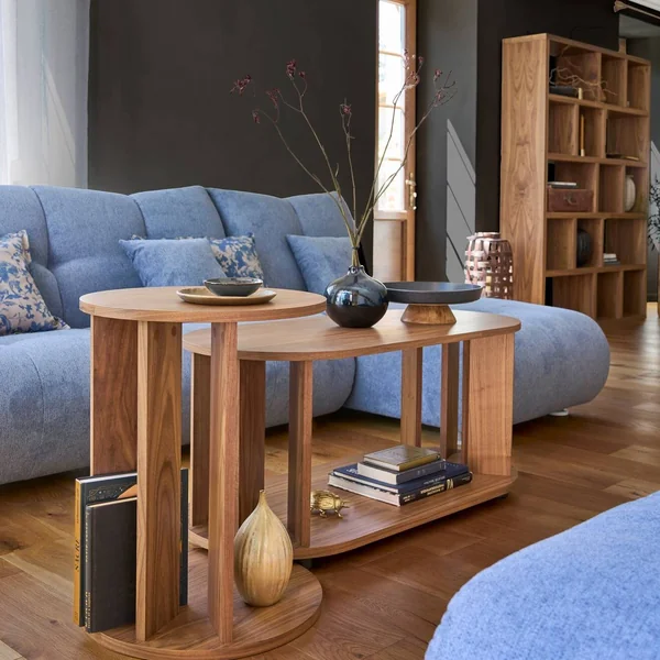 COSTA NOVA Plat sur pied grès et bois Boutique