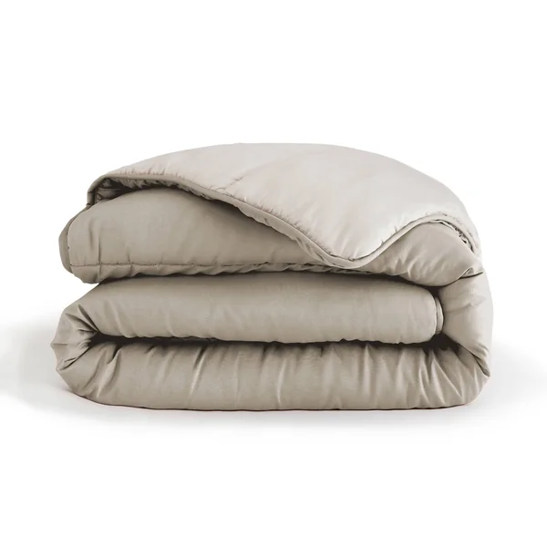 Couette bicolore microfibre 350 g/m², taupe / sable