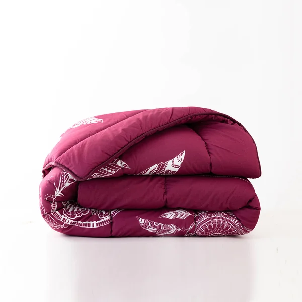 Couette coton imprimé Tea 200 g/m², prune