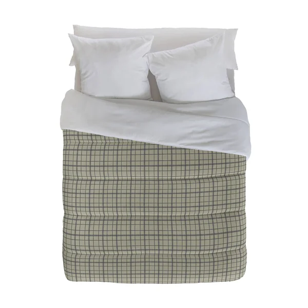 Couette microfibre imprimé carreaux 200 g/m², beige / taupe