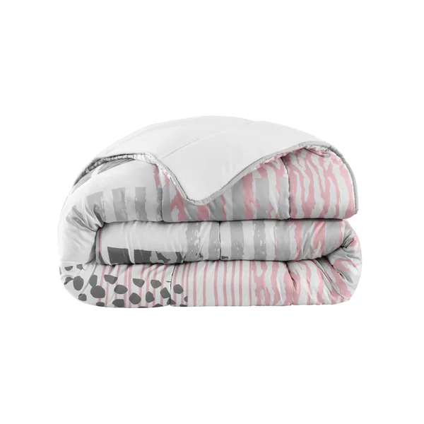 Couette microfibre imprimée Savane 400 g/m², gris