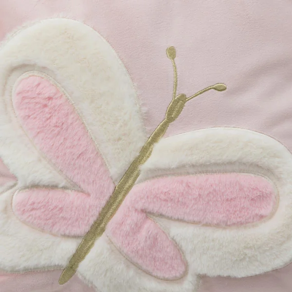 COUSSIN CARRE PAPILLON ROSE 40X40CM