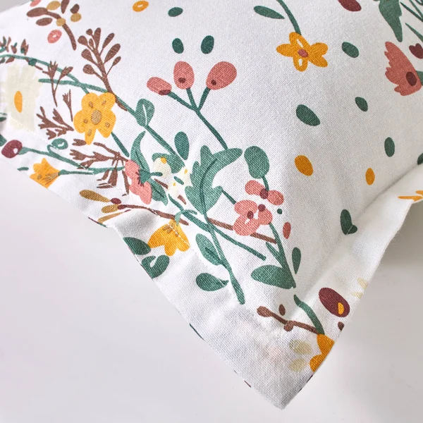Coussin fleuri Céleste, blanc / multicolore