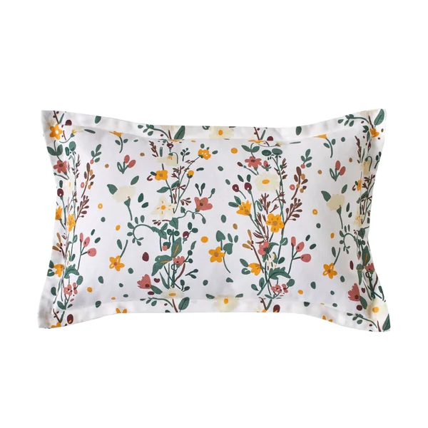 Coussin fleuri Céleste, blanc / multicolore