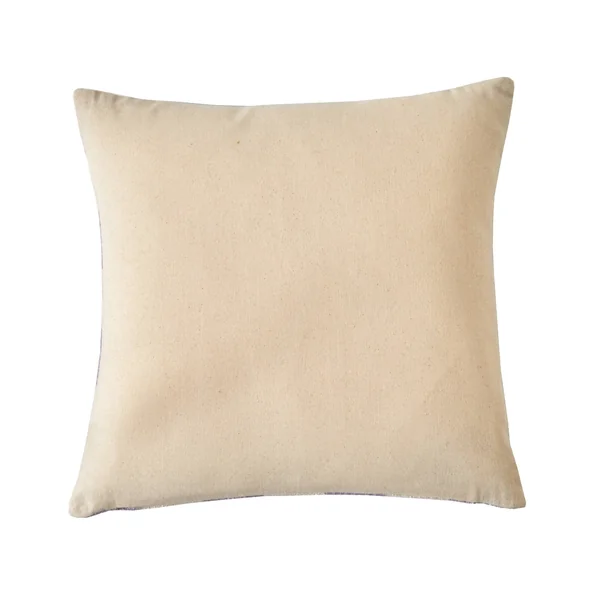 Coussin imprimé damier texturé, écru / parme