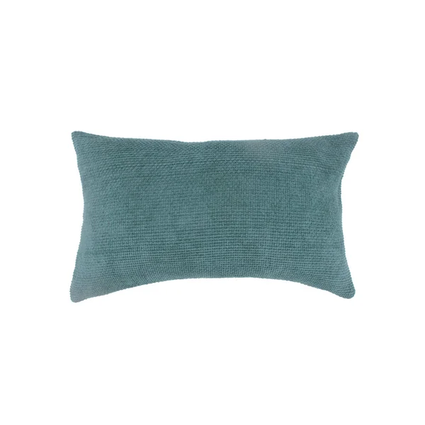Coussin rectangulaire uni, velours chenille, bleu