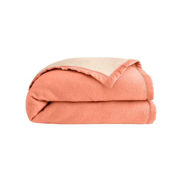 Couverture bicolore Courtelle® 420 g/m², pêche