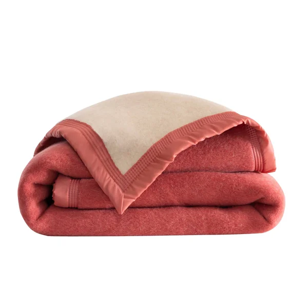 Couverture bicolore pure laine 600 g/m², bois de rose