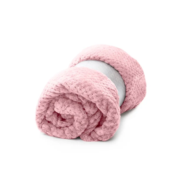 Couverture en velours effet tissé, rose poudré