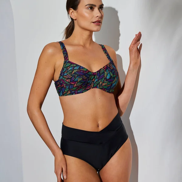 Culotte de bain taille haute Solaro, noir