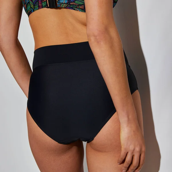 Culotte de bain taille haute Solaro, noir