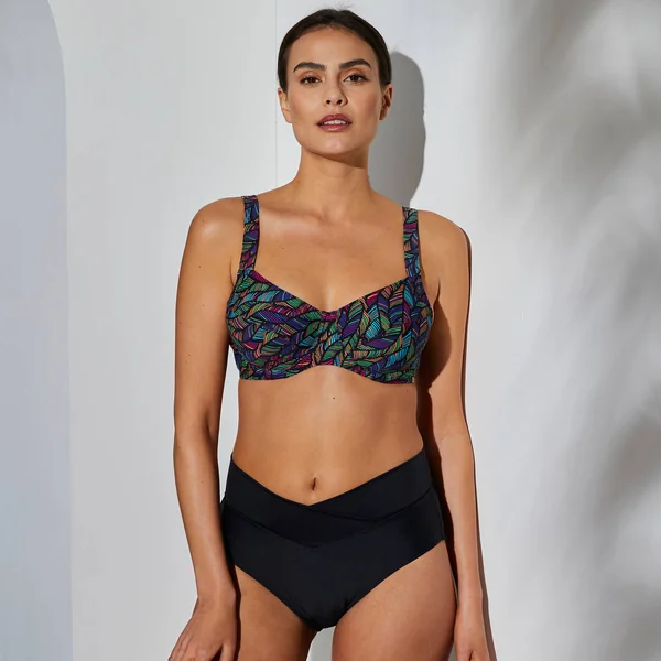 Culotte de bain taille haute Solaro, noir