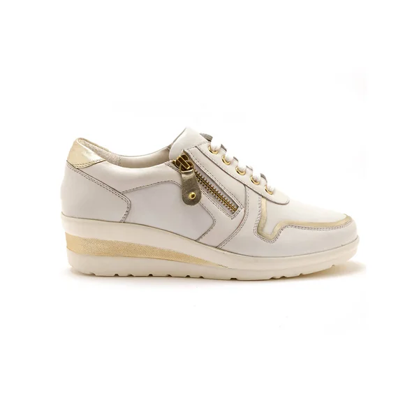 Derbies à lacets largeur confort, petit compensé, blanc