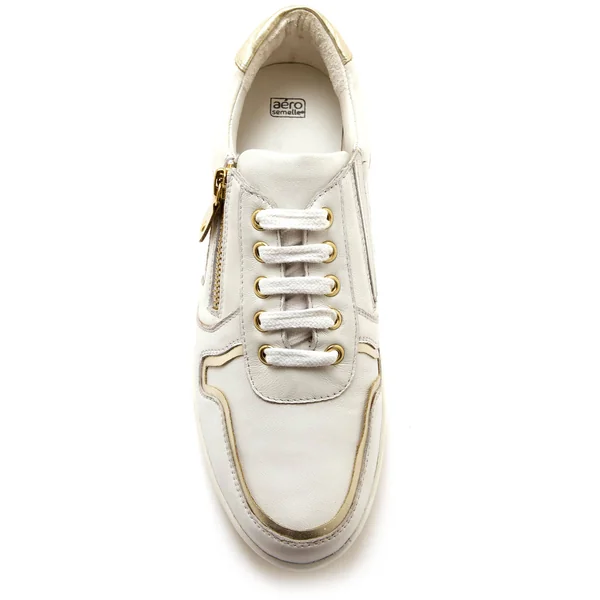 Derbies à lacets largeur confort, petit compensé, blanc