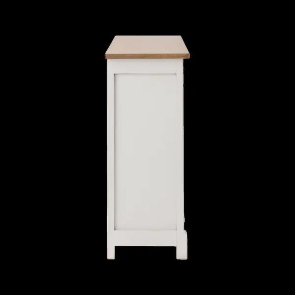 Desserte bois massif 2 portes 2 tiroirs Embellie - Blanc