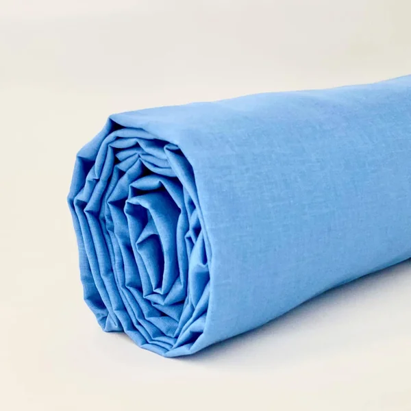 Drap-housse irrétrécissable uni coton , bleu